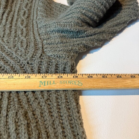 Pilcro Anthropologie Women XXS Chunky Knit Cardigan Sweater Full Zip Green Tunic - Picture 7 of 9